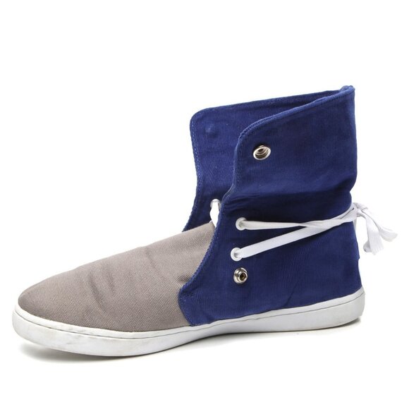 Keep Canvas Vegan Shoes Sneakers Corduroy Two Tone Casual Lace Up Grey Blue - Picture 5 of 10